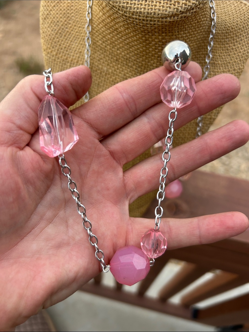 paparazzi HITTING A GLOW POINT Pink Faceted Bead Layered Necklace - Picture 4 of 8